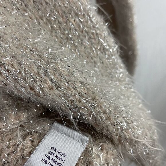 Jennifer Lopez Pink silver shimmer crew neck Holiday sweater size XS - Picture 10 of 10